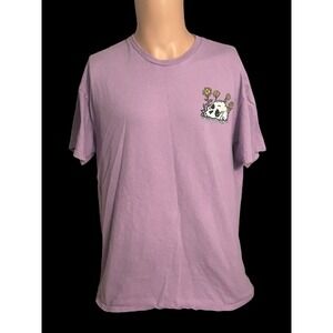 You Make Me Feel‎ Alive Skeleton Gardening Men's Large T-Shirt Skull With Flower